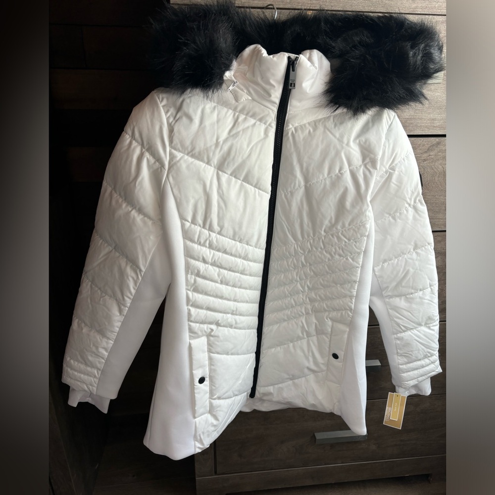 Michael Kors hooded puffer jacket faux fur
